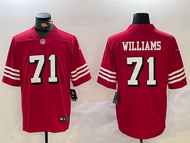 Men San Francisco 49ers #71 Williams red 2025 Nike Limited NFL Jersey style 1->san francisco 49ers->NFL Jersey